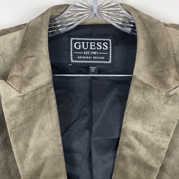 NEW Guess Fulham Blazer Jacket Men's XXL Velvet Champagne - Picture 3 of 7